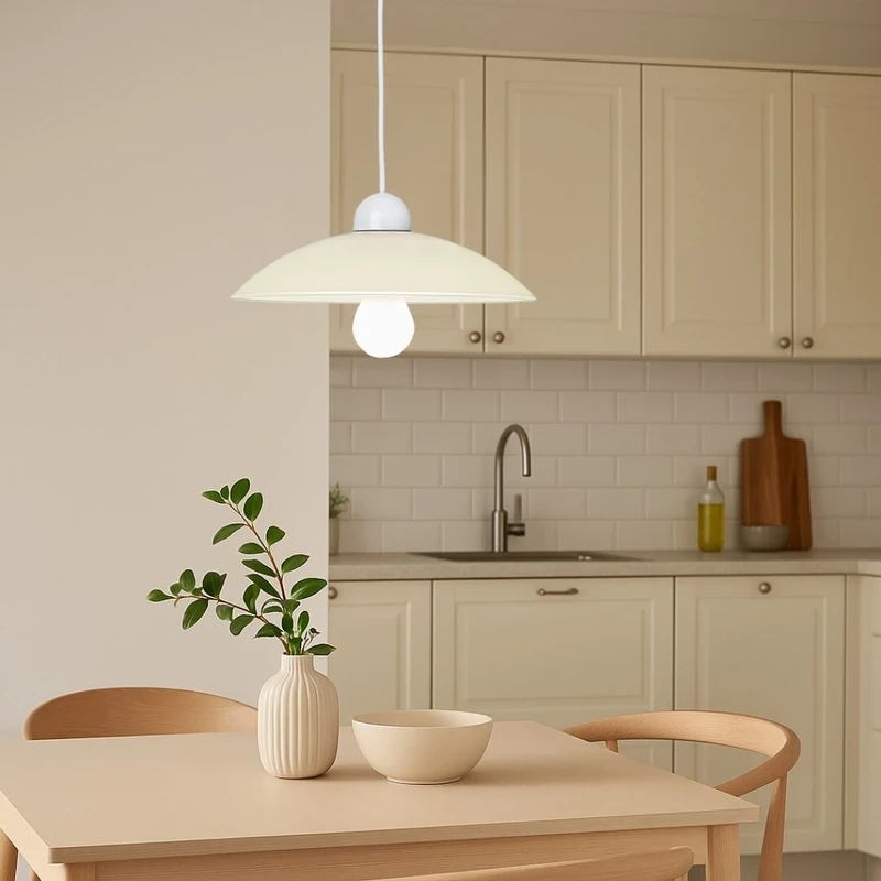 Cupola – pendant with white glass small shade, Ø325mm, 1×E27, IP20