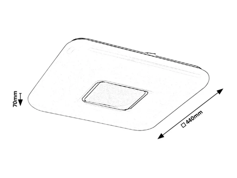 Tayla – LED плафон в хром с бял абажур, 440×440мм, 72W, 3000-6500K