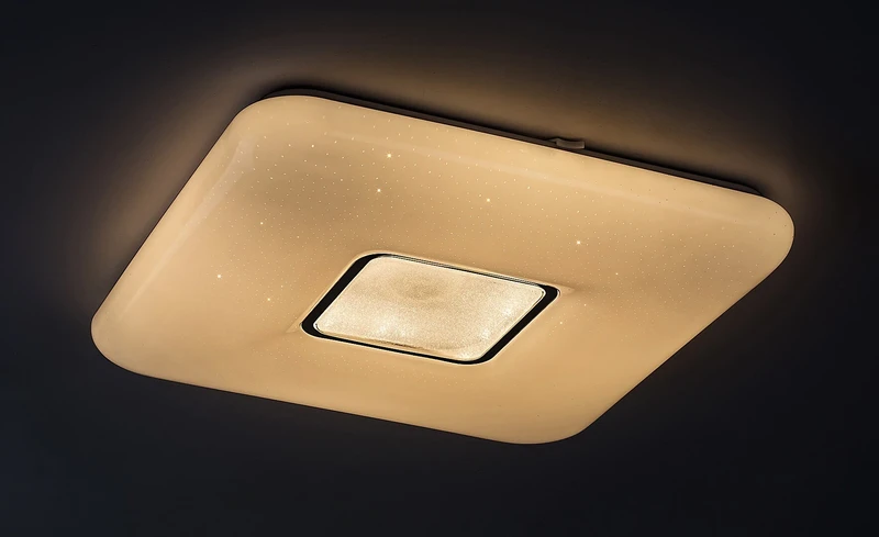 Tayla – LED плафон в хром с бял абажур, 440×440мм, 72W, 3000-6500K