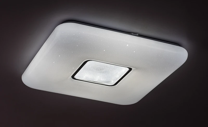 Tayla – LED плафон в хром с бял абажур, 440×440мм, 72W, 3000-6500K