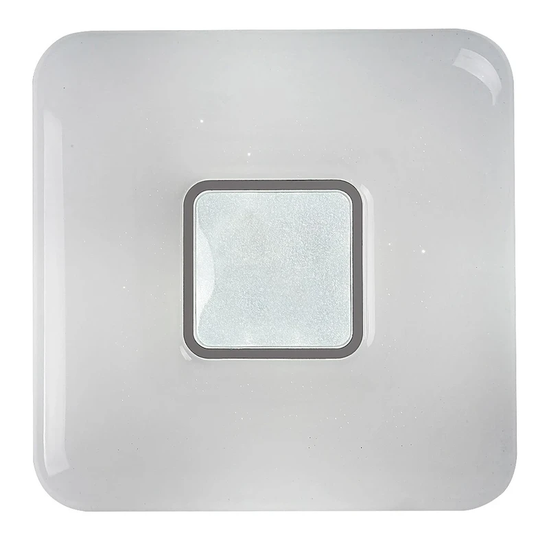 Tayla – LED плафон в хром с бял абажур, 440×440мм, 72W, 3000-6500K