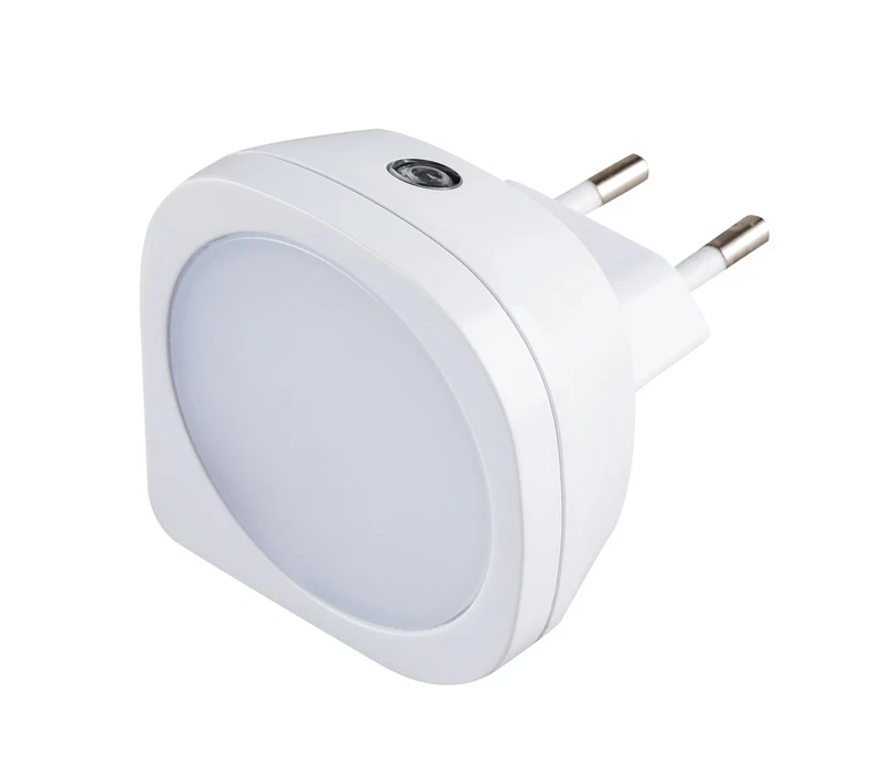 Billy – LED нощна лампа в бяло с датчик за здрач, 50×50мм, 0.5W, 2700K