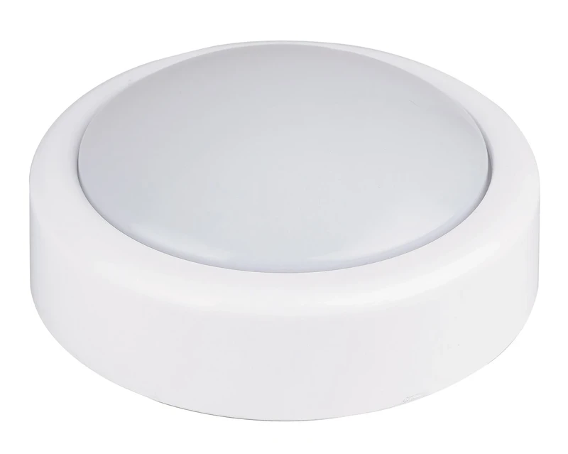 Настолни лампи Push light – LED нощна лампа в бяло, Ø100мм, 0.3W, батерийна