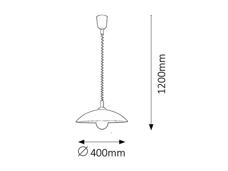 Round – white pendant with glass shade, Ø400mm, 1×E27, IP20