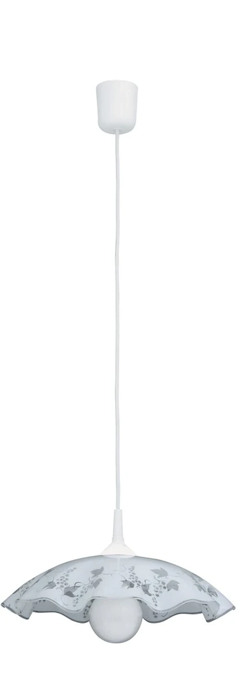 Pendant Lights Vino – classic pendant in white with patterned glass, Ø400mm, 1×E27