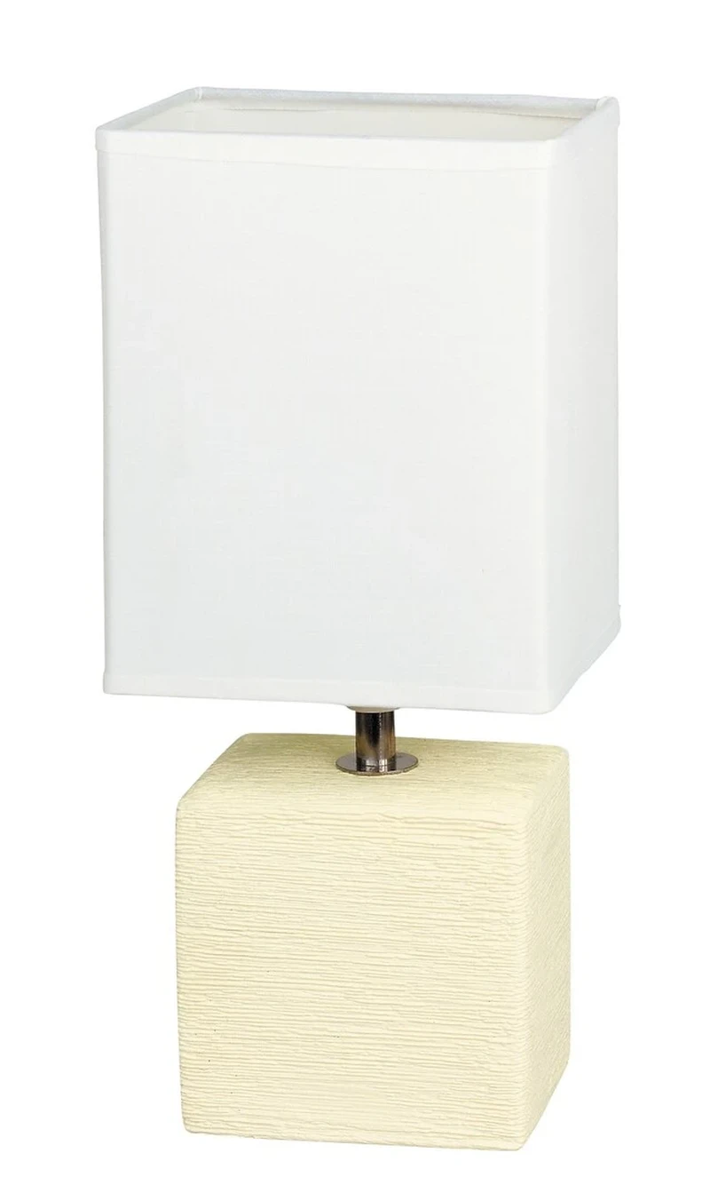 Table Lamps Orlando – night lamp in cream with fabric shade, 135×300mm, 1×E14