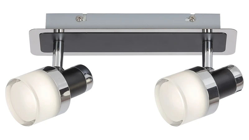 Bathroom Lighting Harold – LED wall light for bathroom in black with opal glass, 250×100mm, 10W, 4000K, IP44