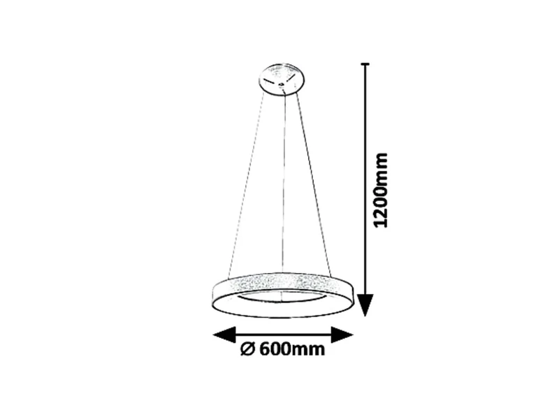 Carmella – LED pendant in gold with white acrylic shade, Ø600mm, 50W, 4000K