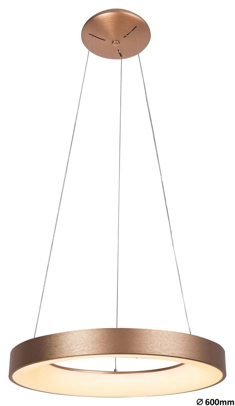 LED Pendants & Chandeliers Carmella – LED pendant in gold with white acrylic shade, Ø600mm, 50W, 4000K