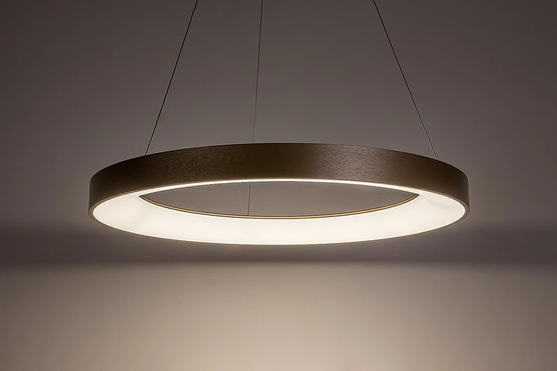 Carmella – LED pendant in gold and white, Ø800mm, 80W, 4000K