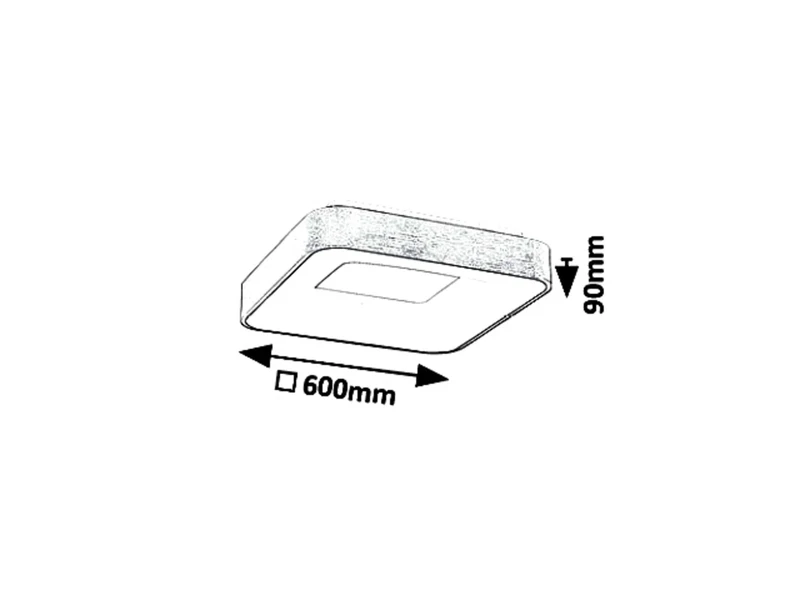 Carmella – LED ceiling light in gold/white, 600×600mm, 50W, 4000K