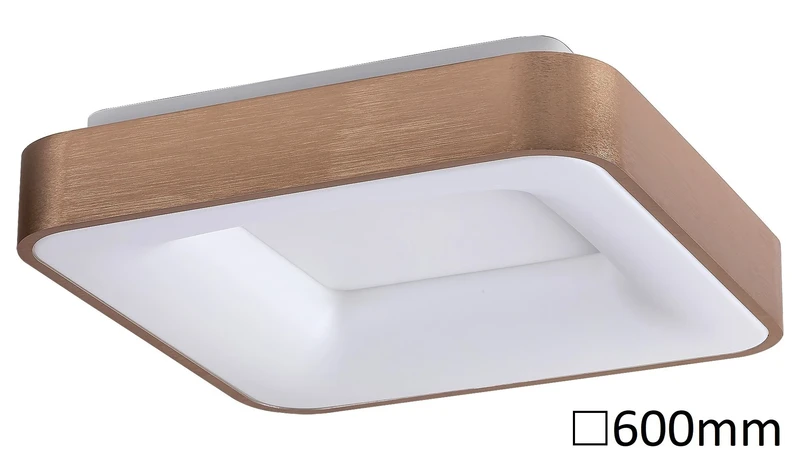 Carmella – LED ceiling light in gold/white, 600×600mm, 50W, 4000K