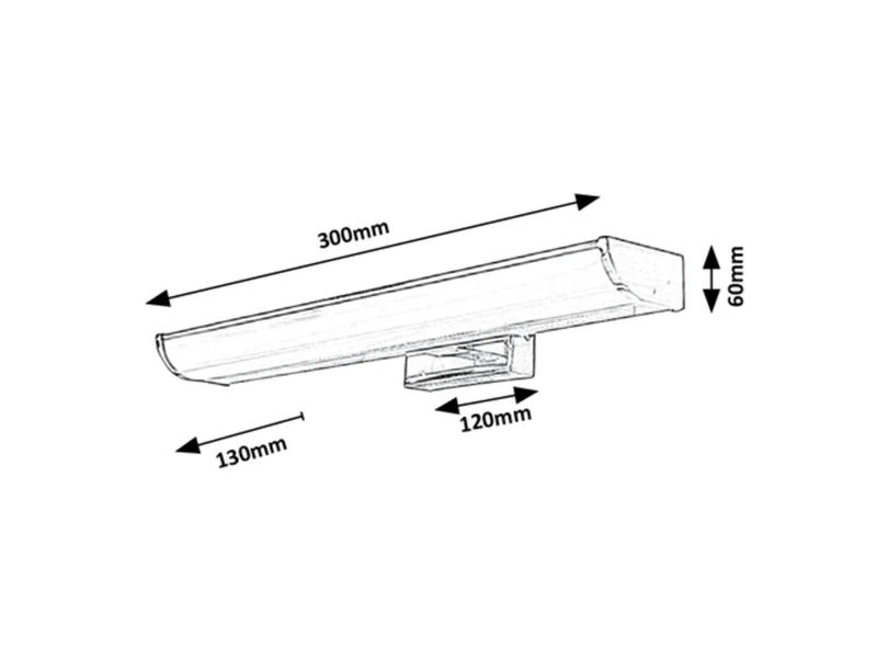 Evron – LED wall light for bathroom in chrome with white shade, 300mm, 5W, 4000K, IP44