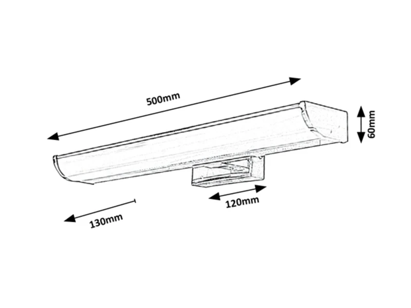 Evron – LED wall light for bathroom in chrome with white shade, 500mm, 7.5W, 4000K, IP44