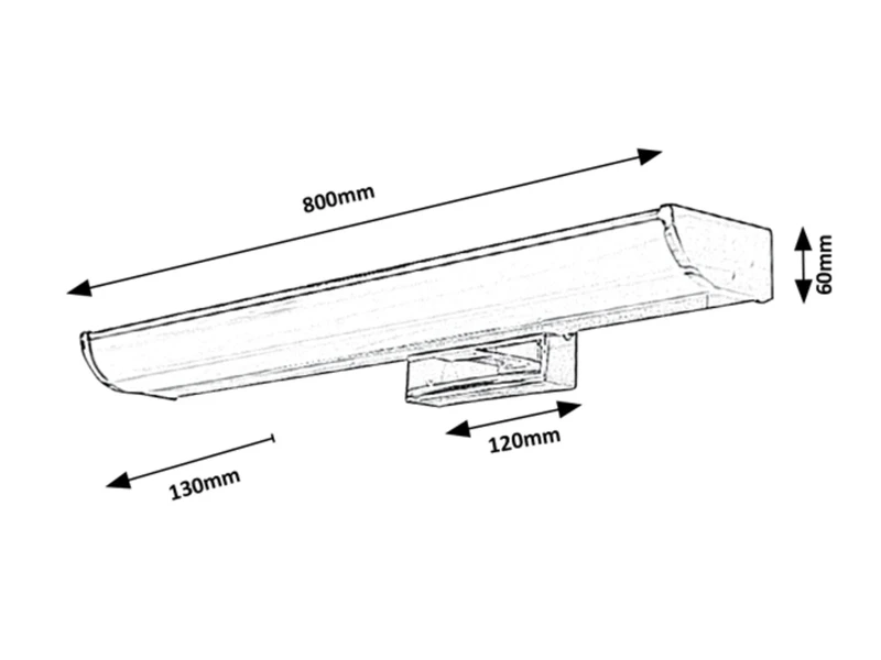 Evron – LED wall light for bathroom in chrome with white shade, 800mm, 13.5W, 4000K, IP44