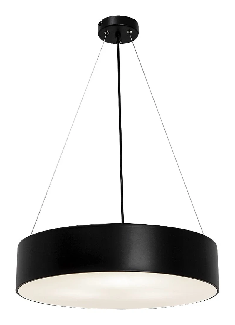 LED пендели и полилеи Renata – модерен LED пендел в черен мат с бял абажур, Ø450мм, 3×E27