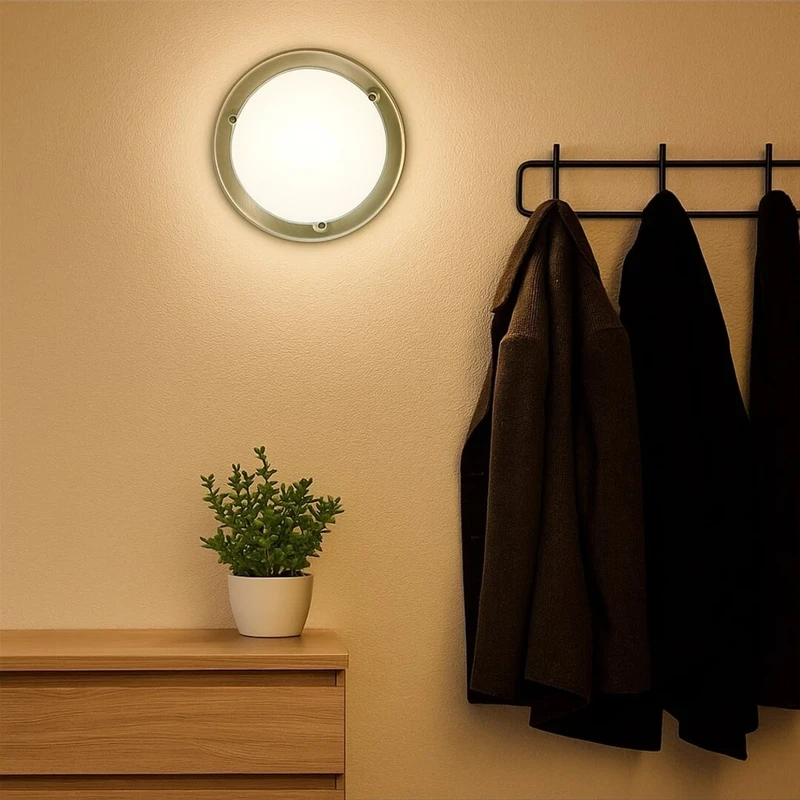 Ufo – ceiling light in bronze with white glass, Ø285mm, 1×E27, IP20