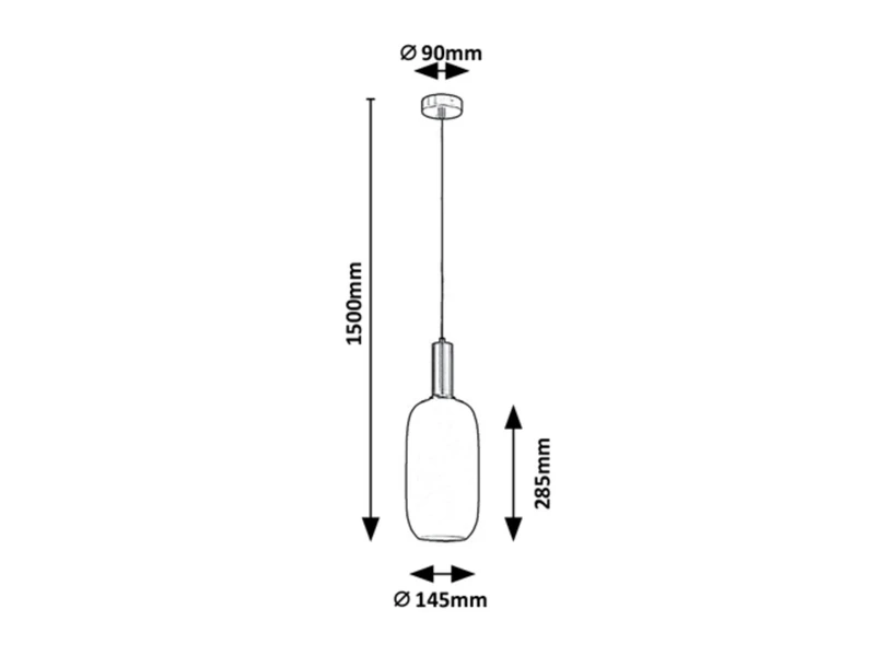 Sinopia – classic pendant in gold with opal glass, Ø145mm, E27