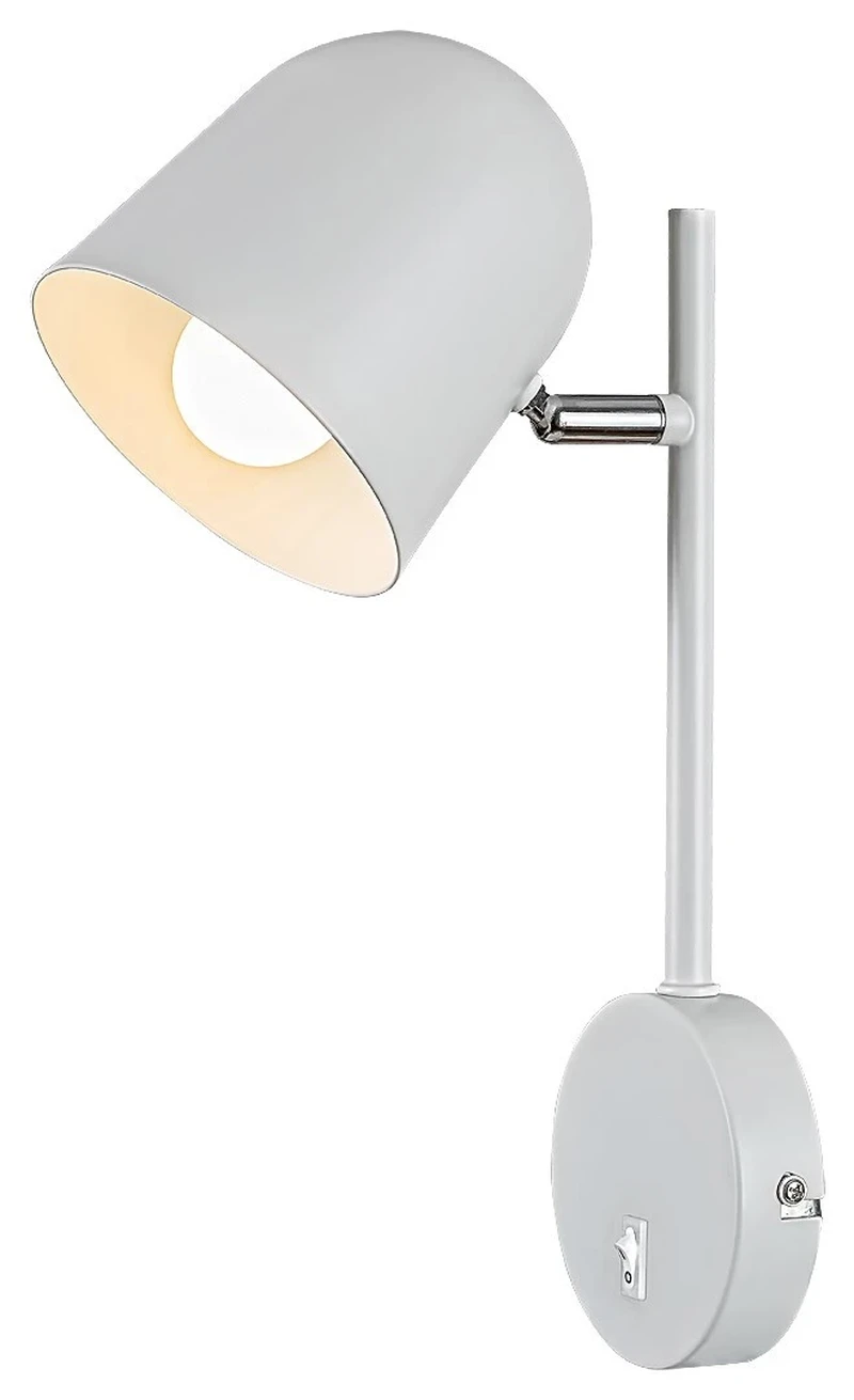 Wall Lights Egon – modern wall light in white matt, Ø115mm, 1×E14, with switch