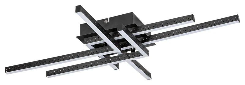 Casimir – LED плафон в черен мат с бели абажури, 710×530мм, 35W, 4000K