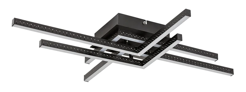 Casimir – LED плафон в черен мат с бели абажури, 710×530мм, 35W, 4000K