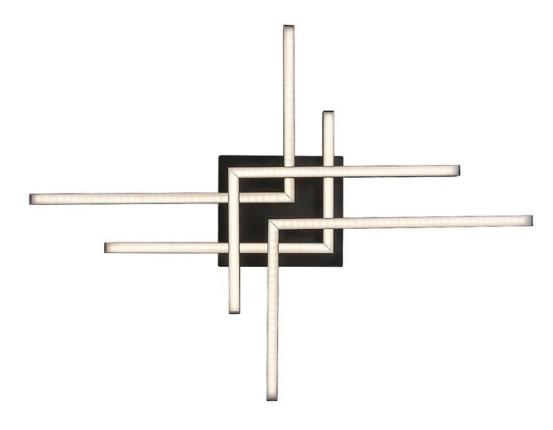 Casimir – LED плафон в черен мат с бели абажури, 710×530мм, 35W, 4000K