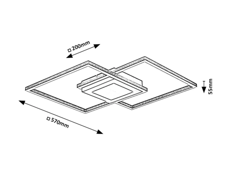 Casimir – LED плафон в черен мат с бял абажур, 570×570мм, 40W, 4000K