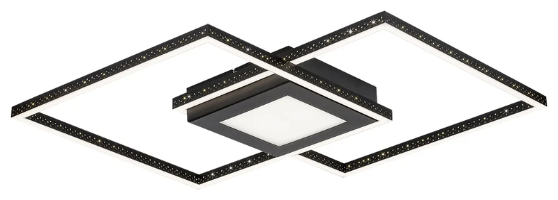 LED плафони Casimir – LED плафон в черен мат с бял абажур, 570×570мм, 40W, 4000K