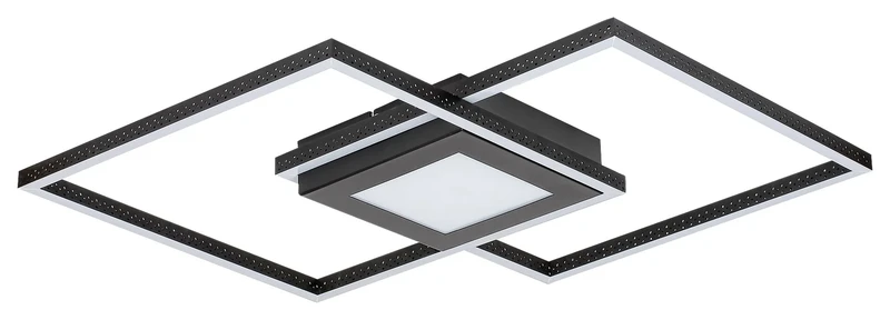 Casimir – LED плафон в черен мат с бял абажур, 570×570мм, 40W, 4000K