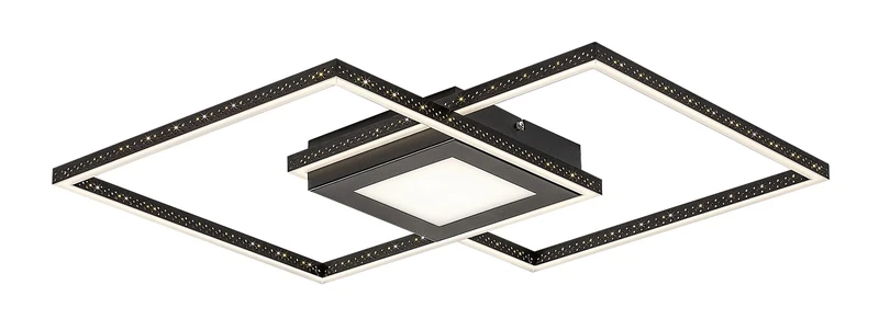 Casimir – LED плафон в черен мат с бял абажур, 570×570мм, 40W, 4000K