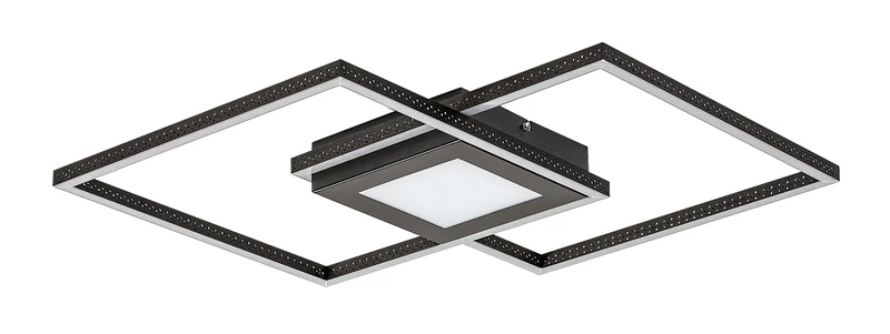 Casimir – LED плафон в черен мат с бял абажур, 570×570мм, 40W, 4000K