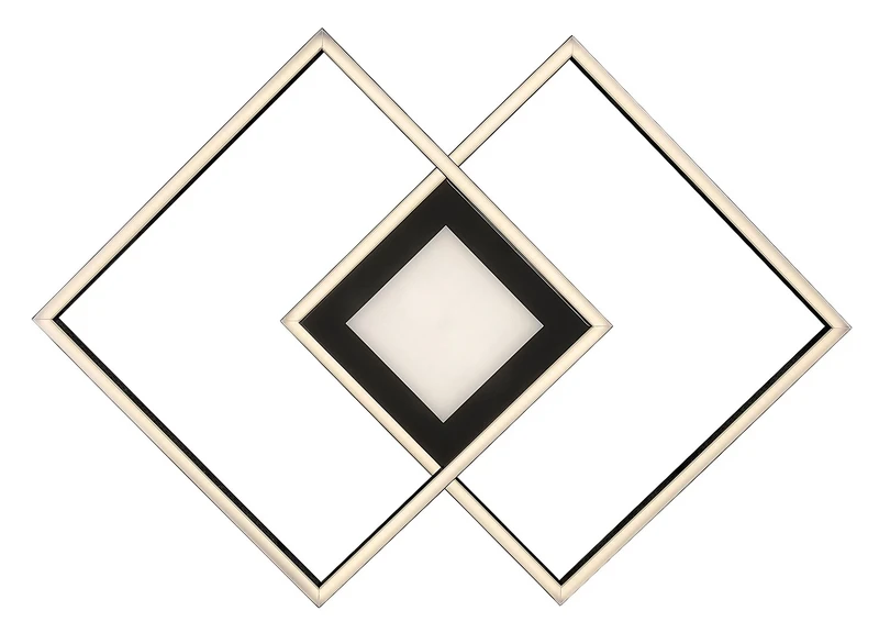 Casimir – LED плафон в черен мат с бял абажур, 570×570мм, 40W, 4000K