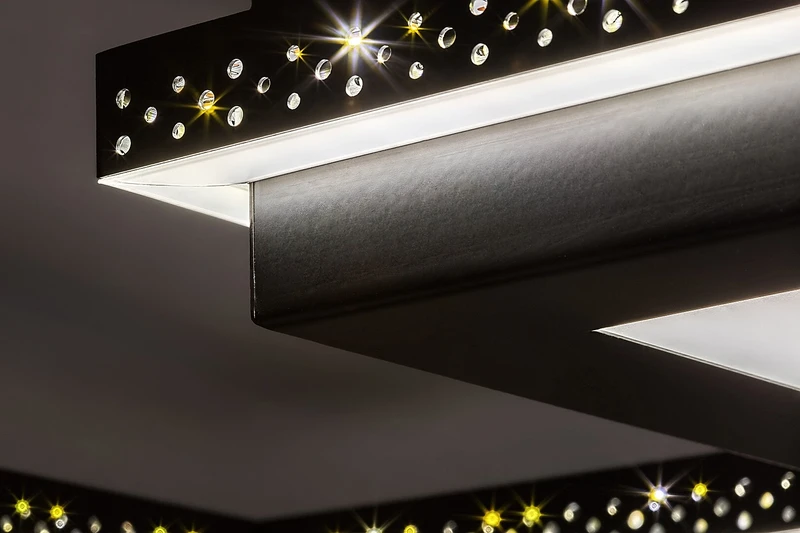 Casimir – LED плафон в черен мат с бял абажур, 570×570мм, 40W, 4000K