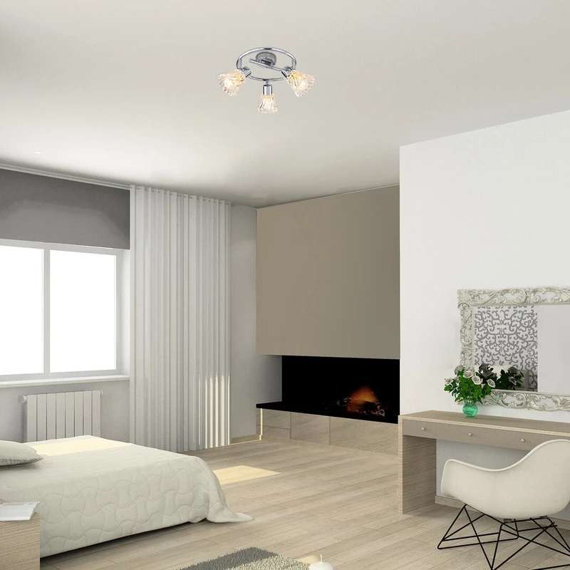 Hestia – класически спот в хром с прозрачно стъкло, 360мм, 3×E14, IP20