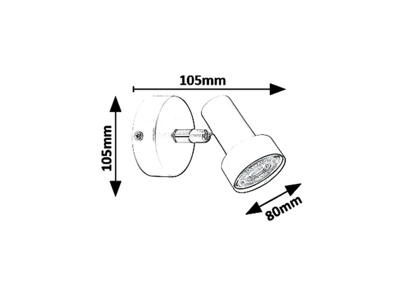 Konrad – LED спот в черен метал, 80×80мм, GU10, IP20
