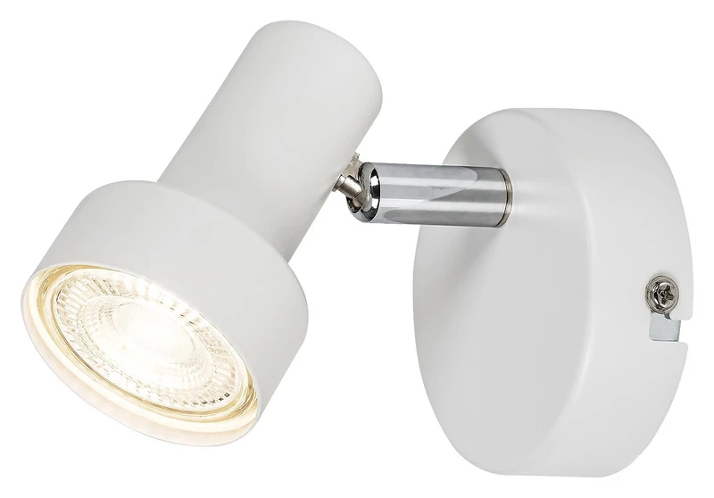 Spotlights Konrad – white metal spotlight for wall, GU10, 90×90mm, IP20