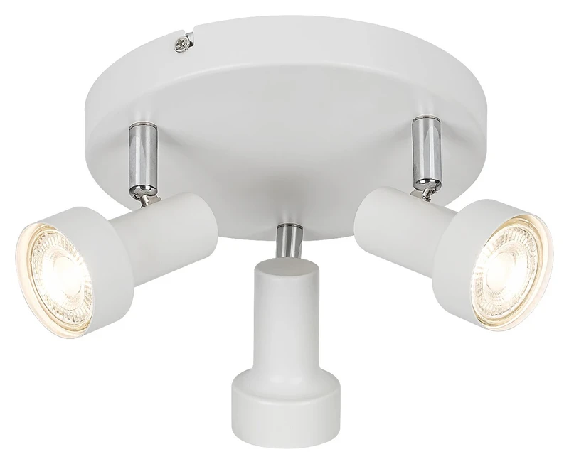 Spotlights Konrad – triple spotlight in white, metal, 240×105mm, 3×GU10, IP20