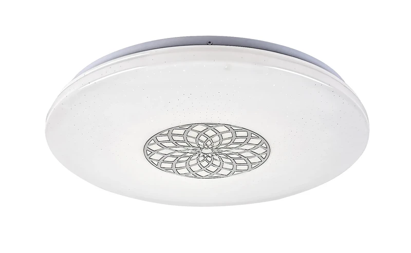 Smart Lighting Ophelia – smart LED ceiling light in chrome/white, Ø395mm, 24W, 3000-6500K, RGB, WiFi