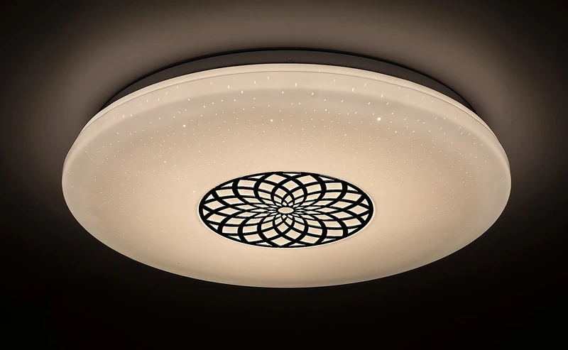 Ophelia – smart LED ceiling light in chrome/white, Ø395mm, 24W, 3000-6500K, RGB, WiFi