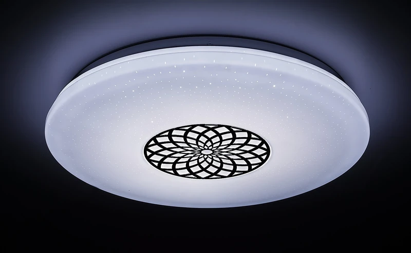 Ophelia – smart LED ceiling light in chrome/white, Ø395mm, 24W, 3000-6500K, RGB, WiFi