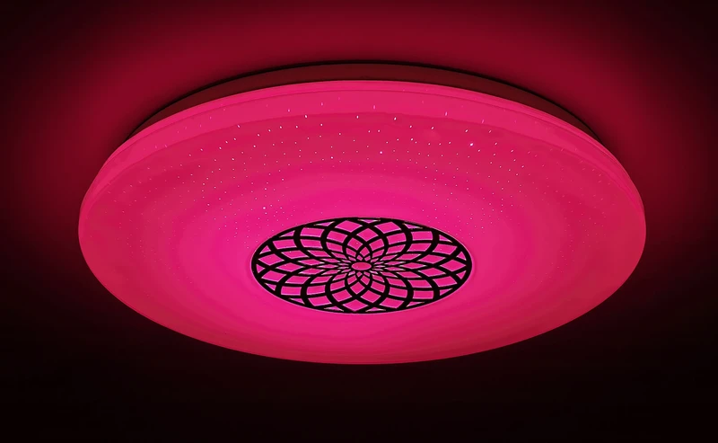 Ophelia – smart LED ceiling light in chrome/white, Ø395mm, 24W, 3000-6500K, RGB, WiFi
