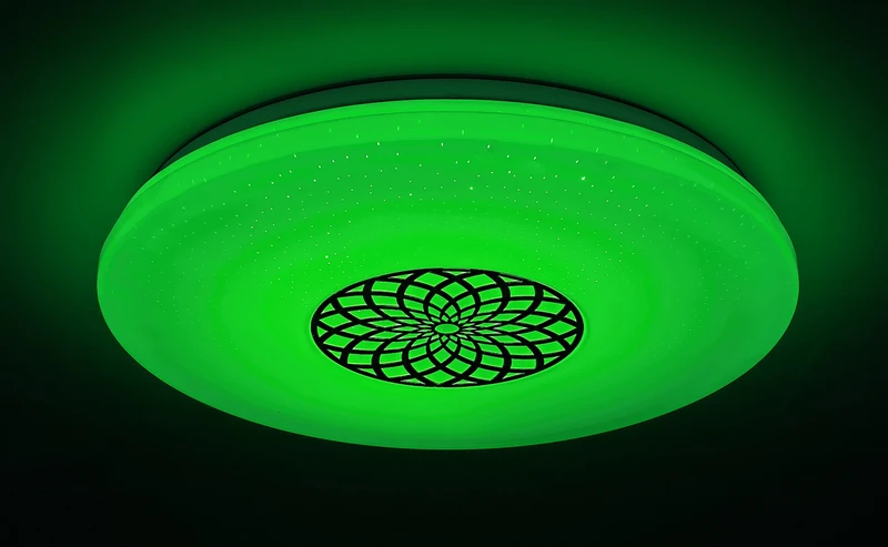 Ophelia – smart LED ceiling light in chrome/white, Ø395mm, 24W, 3000-6500K, RGB, WiFi