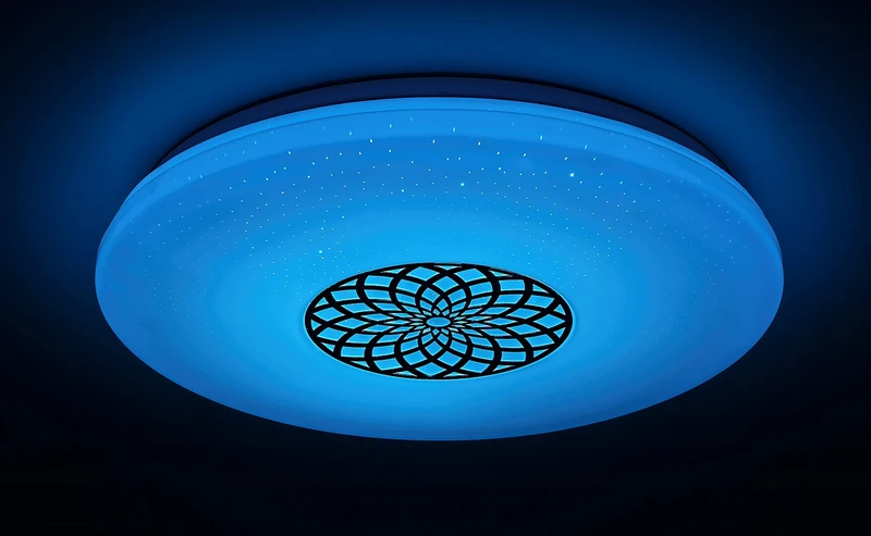 Ophelia – smart LED ceiling light in chrome/white, Ø395mm, 24W, 3000-6500K, RGB, WiFi