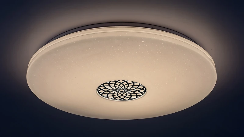 Ophelia – LED Smart ceiling light in chrome/white, Ø600mm, 40W, 3000-6500K, RGB, WiFi