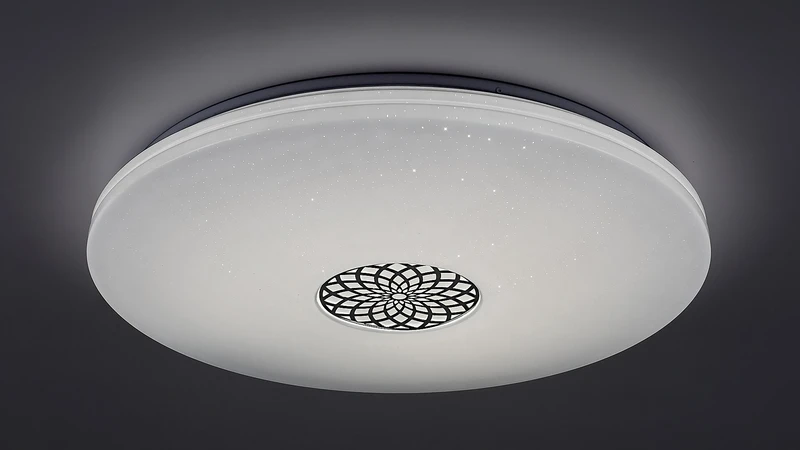 Ophelia – LED Smart ceiling light in chrome/white, Ø600mm, 40W, 3000-6500K, RGB, WiFi