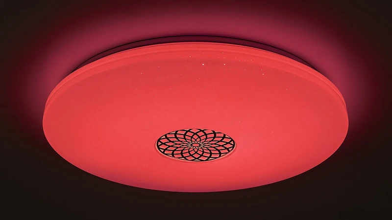 Ophelia – LED Smart ceiling light in chrome/white, Ø600mm, 40W, 3000-6500K, RGB, WiFi