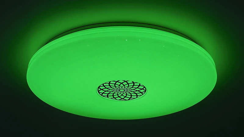 Ophelia – LED Smart ceiling light in chrome/white, Ø600mm, 40W, 3000-6500K, RGB, WiFi