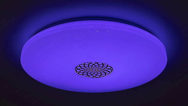Ophelia – LED Smart ceiling light in chrome/white, Ø600mm, 40W, 3000-6500K, RGB, WiFi