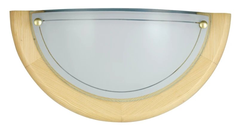 Wall Lights Ufo – wall light from wood and metal with opal glass, Ø300mm, 1×E27