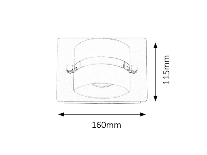 Tony – LED wall light for bathroom in chrome with opal glass, 160×115mm, 5W, 4000K